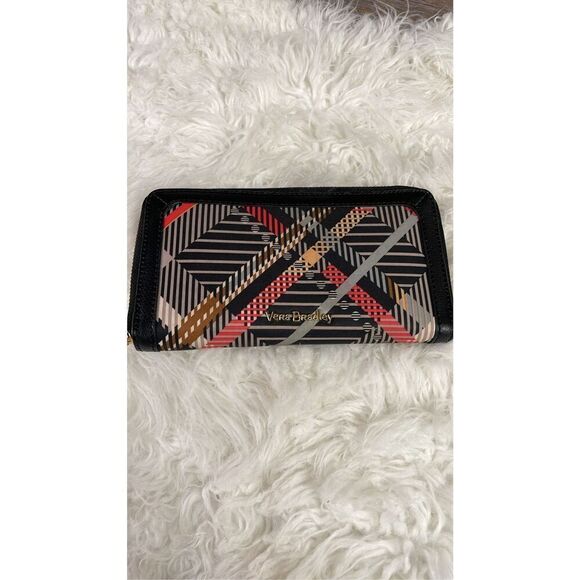 NWOT Vera Bradley Wallet Tan Red And Black - Picture 1 of 10